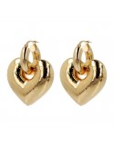 Orecchini Etrusca - Itaca -Gold-Pendente a Cuore Bombato-WSET00821.YG