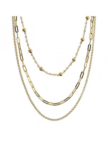 Collana Etrusca-Itaca-Multifilo-Catena Rolò-Maglie Ovali-WSET00826.YG