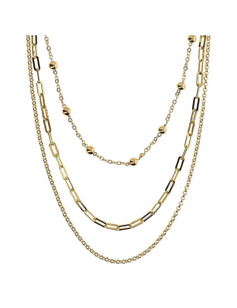 Collana Etrusca-Itaca-Multifilo-Catena Rolò-Maglie Ovali-WSET00826.YG