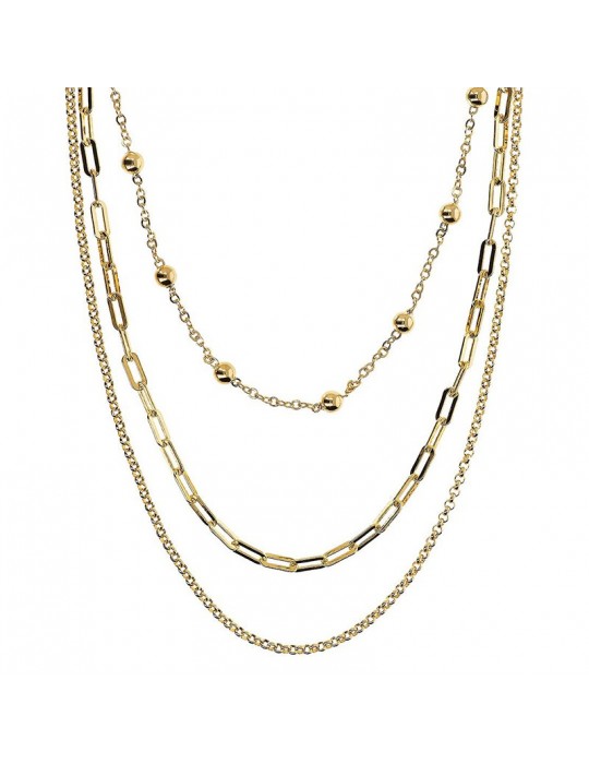 Etruscan Necklace-Ithaca-Multistrand-Rolò Chain-Oval Links-WSET00826.YG
