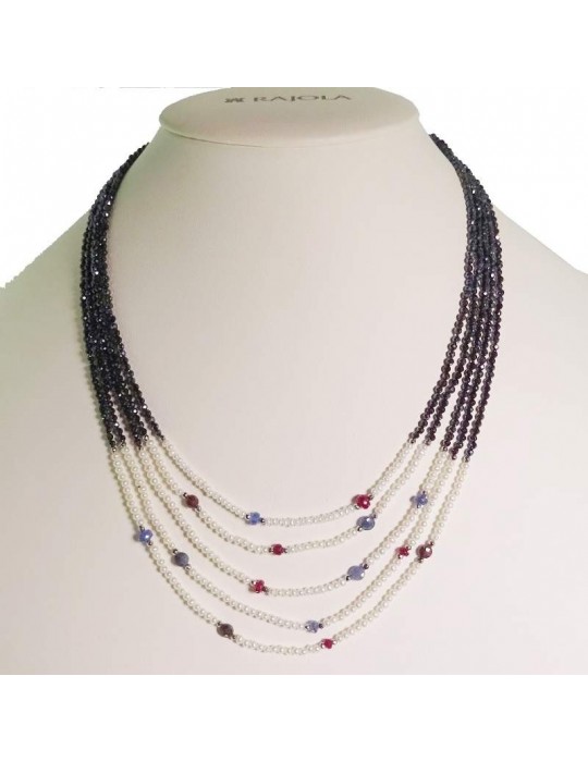 Collana Rajola - Magic - Multifilo - Spinello Blu - Perle - 545703
