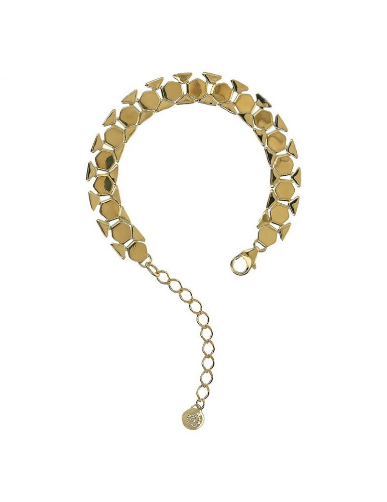 Etruscan Bracelet - Ithaca - Gold-Flat Geometric Mesh-WSET00837.YG
