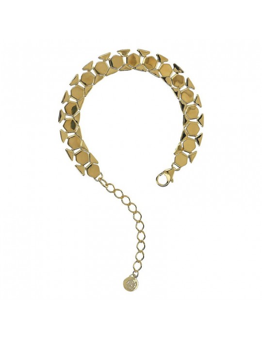 Etruscan Bracelet - Ithaca - Gold-Flat Geometric Mesh-WSET00837.YG