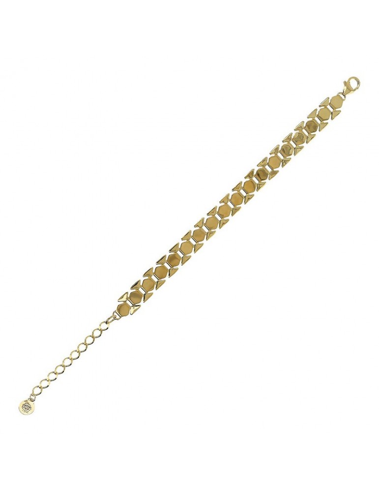 Etruscan Bracelet - Ithaca - Gold-Flat Geometric Mesh-WSET00837.YG