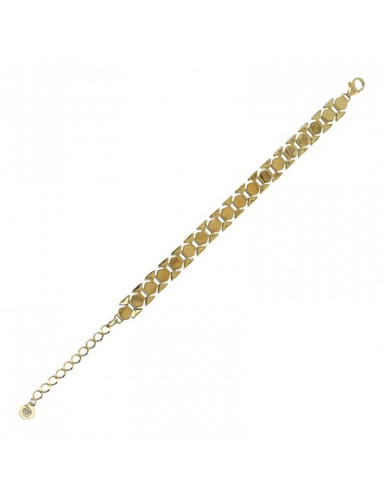 Etruscan Bracelet - Ithaca - Gold-Flat Geometric Mesh-WSET00837.YG