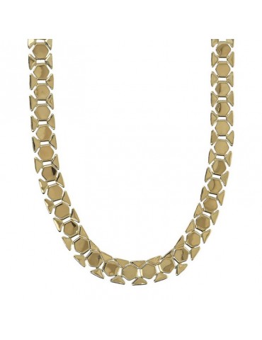 Etruscan Necklace - Ithaca - Gold - Flat Geometric Link-WSET00838.YG