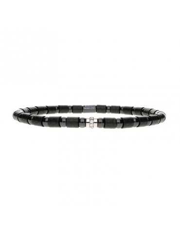 Bracciale Roberto Demeglio - in Carbonio e Ceramica Lucida con Diamanti Bianchi 0,07 carati - 9C4N1DBOB