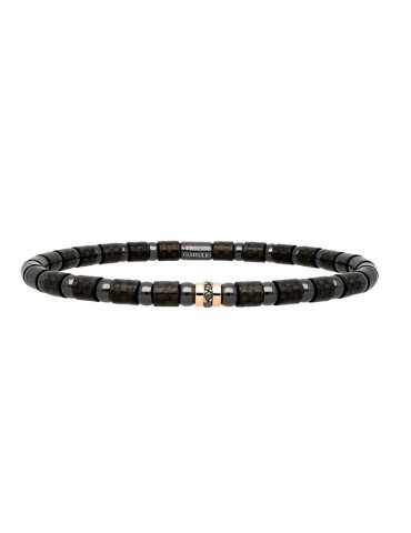 Bracciale Roberto Demeglio - Carbonio in Ceramica Lucida con Diamanti Neri 0,08 ct - 9C4N1DNOR