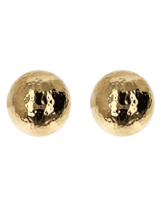 Etruscan Earrings - Itaca - Gold - Lobe-Hammered Sphere-WSET00841.YG