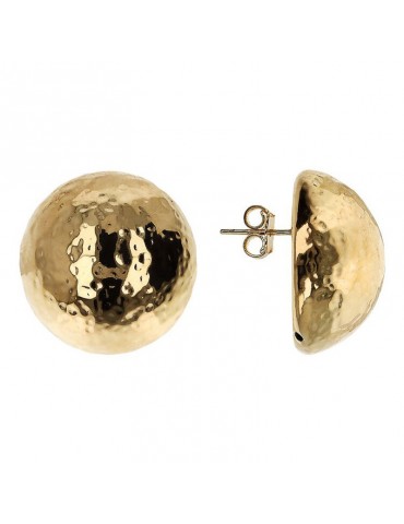 Etruscan Earrings - Itaca - Gold - Lobe-Hammered Sphere-WSET00841.YG 2