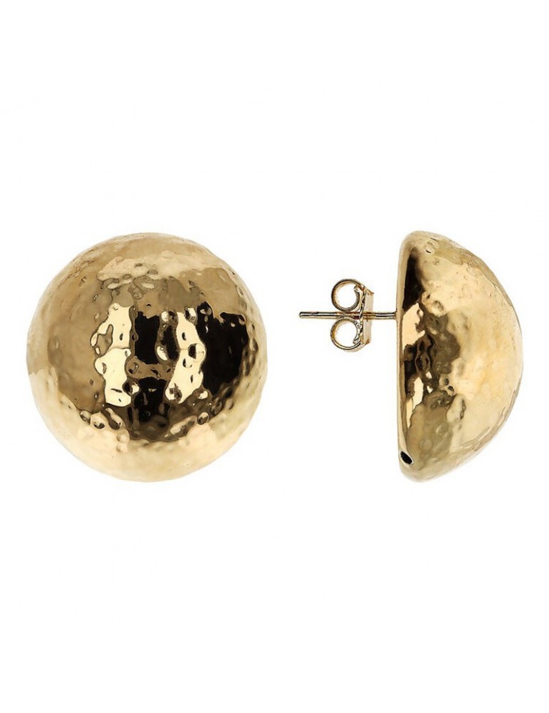 Etruscan Earrings - Itaca - Gold - Lobe-Hammered Sphere-WSET00841.YG