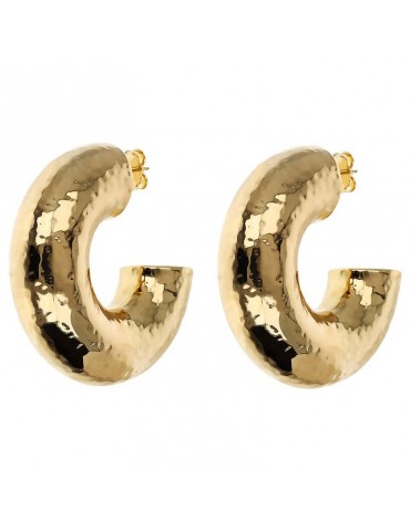 Orecchini Etrusca - Itaca - Gold - Semicerchio Martellati-WSET00846.YG