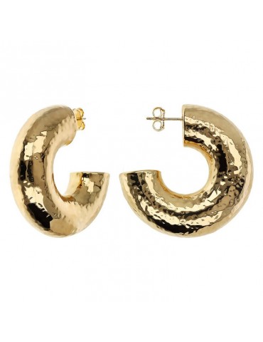 Orecchini Etrusca - Itaca - Gold - Semicerchio Martellati-WSET00846.YG 2