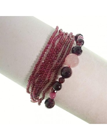 Rajola bracelet - Minuetto-Multistrand-Garnet-Strawberry Quartz-547101218