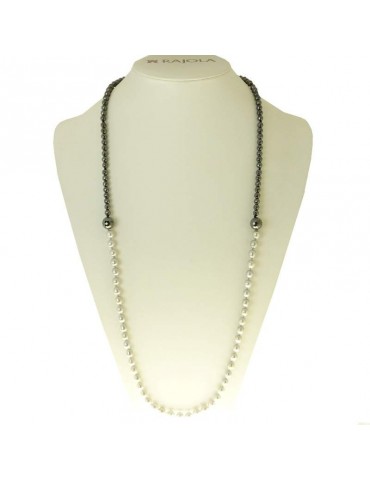 Rajola Necklace - Capricci - Primula - Hematite - Gray Pearls - B568633