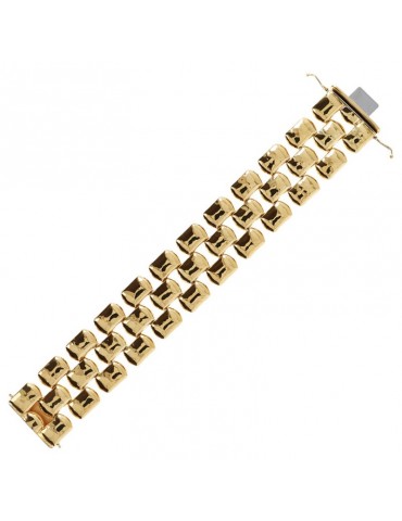 Etruscan Bracelet - Gold - Hammered Panther Link - WSET00376.YG 2