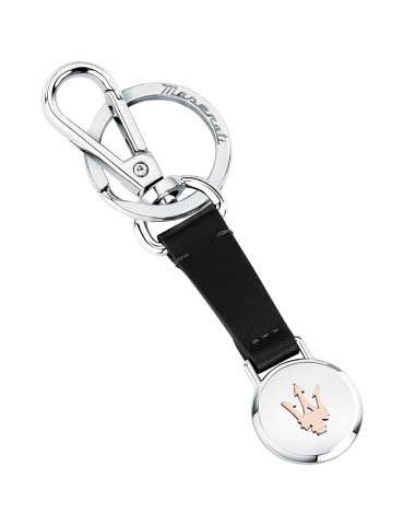 Maserati key ring - Leather - Steel - Trident Rose Gold-KMU5240101