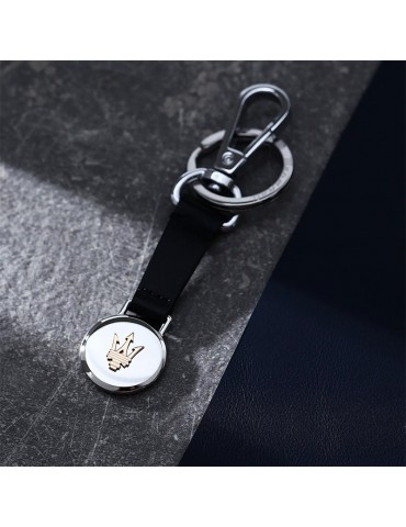 Portachiavi Maserati - Pelle - Acciaio - Tridente Rose Gold-KMU5240101 2
