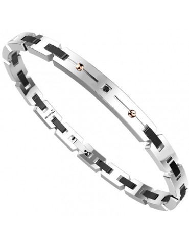 Zancan Bracelet - Hi-Teck - 316L Steel - Black Zircon - EHB311 2