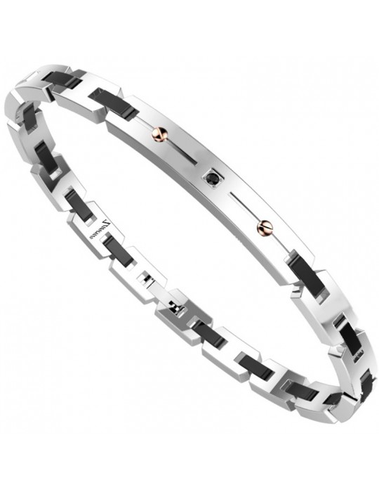 Bracciale Zancan - Hi-Teck - Acciaio 316L - Zircone Nero - EHB311