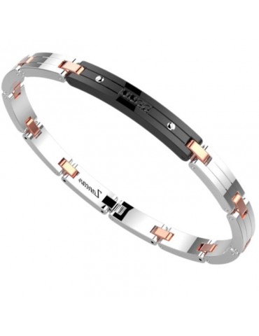 Zancan Bracelet - Rose Gold Links - Black Central Plate - EHB316 2
