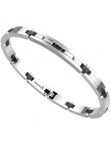 Zancan Bracelet - Hi-Teck - Black PVD Joints - Black Spinels -EHB317 2