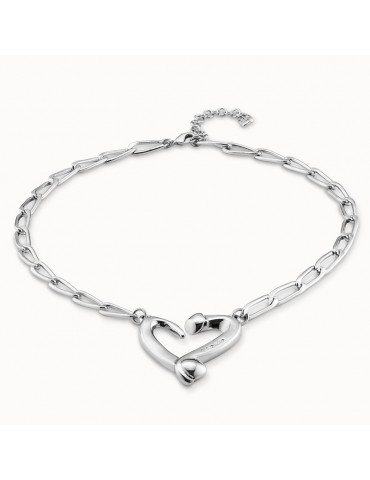 Uno de 50 Necklace - Choker - Chain - Open Heart - COL1804MTL0000U