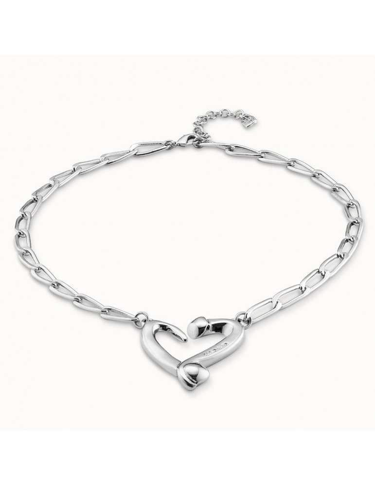 Uno de 50 Necklace - Choker - Chain - Open Heart - COL1804MTL0000U