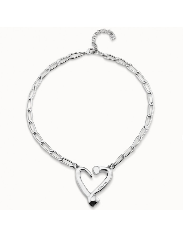 Uno de 50 Necklace - Choker - Chain - Open Heart - COL1804MTL0000U