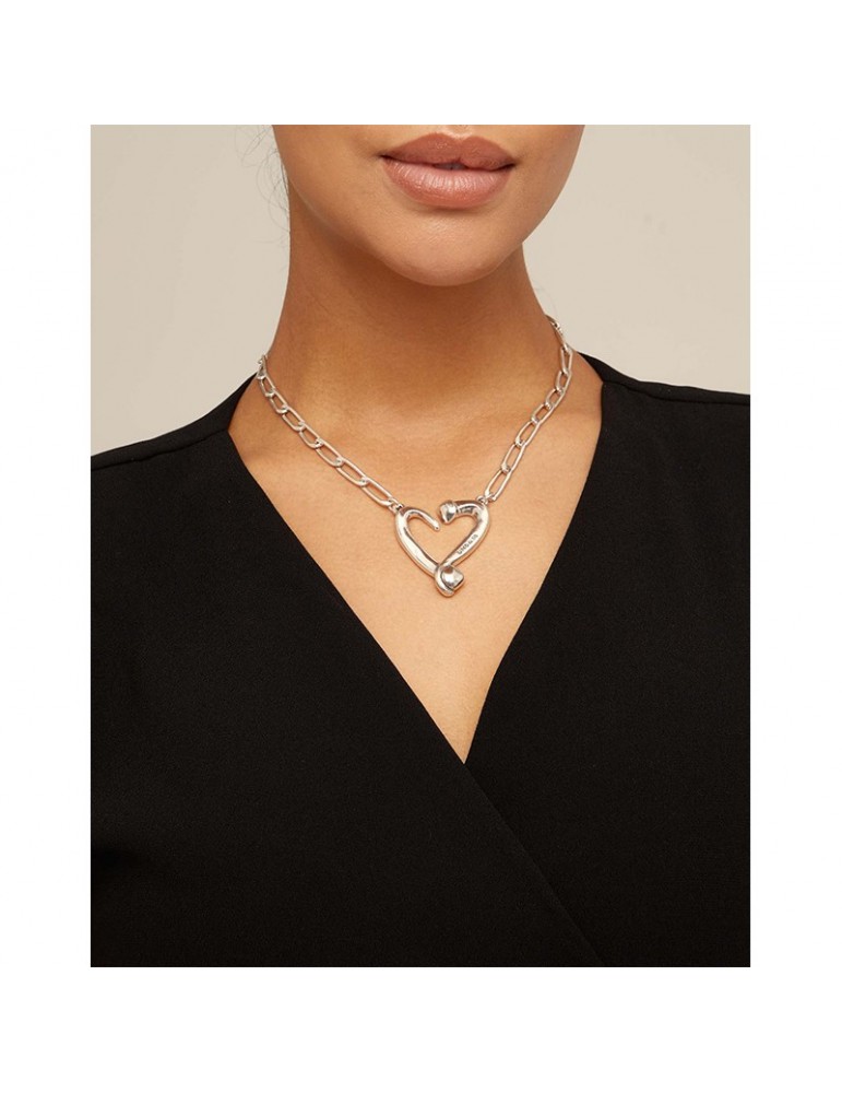 Uno de 50 Necklace - Choker - Chain - Open Heart - COL1804MTL0000U