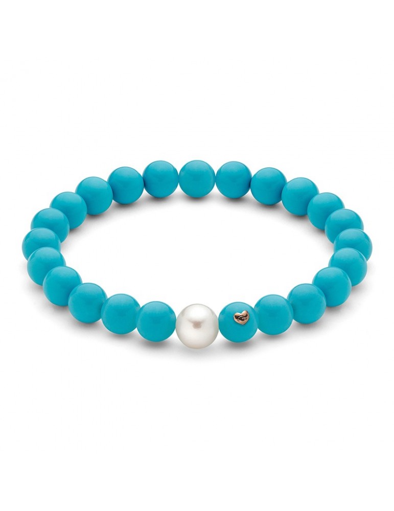 Bracciale Miluna - Terra e Mare con Agglomerato Turchese e Perla 8,5-9 mm - PBR1794