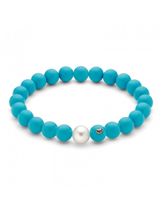 Bracciale Miluna - Terra e Mare con Agglomerato Turchese e Perla 8,5-9 mm - PBR1794