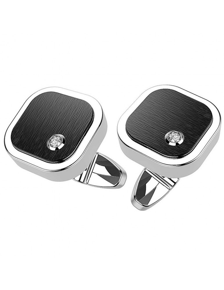 Gemelli Zancan - Hi-Teck - Acciaio 316L PVD Nero-Zaffiro Bianco-EHG043