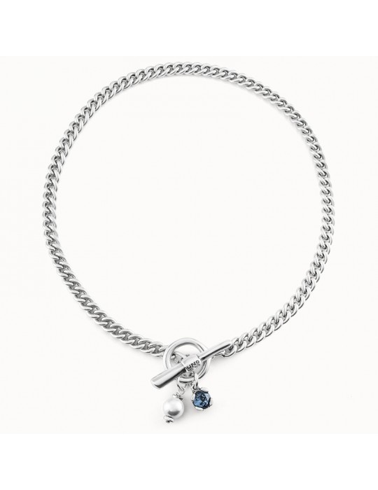 Uno de 50 Necklace - Charismatic - Choker - Blue Crystal - COL1855BPLMTL0U