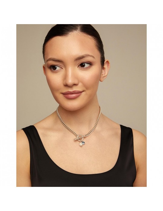 Uno de 50 Necklace - Charismatic - Choker - Blue Crystal - COL1855BPLMTL0U