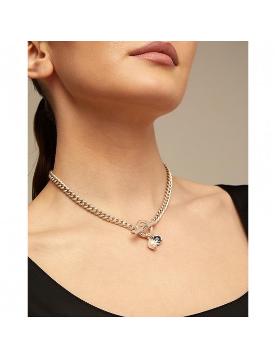 Uno de 50 Necklace - Charismatic - Choker - Blue Crystal - COL1855BPLMTL0U