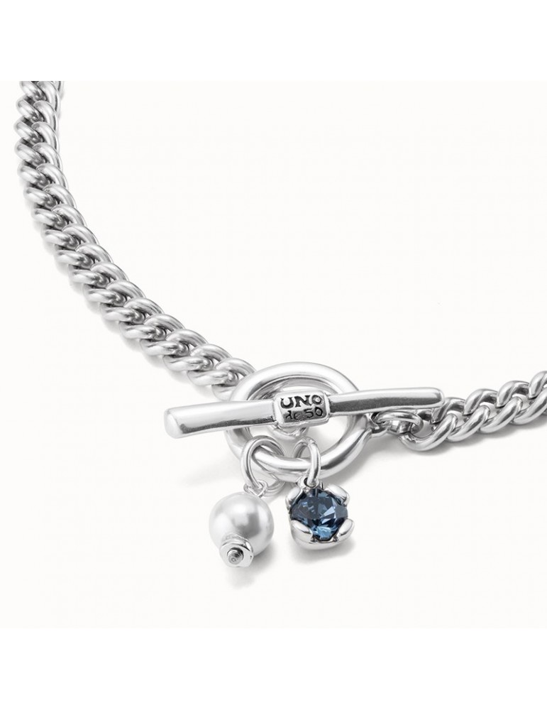 Uno de 50 Necklace - Charismatic - Choker - Blue Crystal - COL1855BPLMTL0U