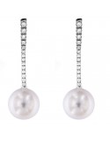 Coscia Pearl's Earrings - Australian South Sea in White Gold with Diamonds - 0