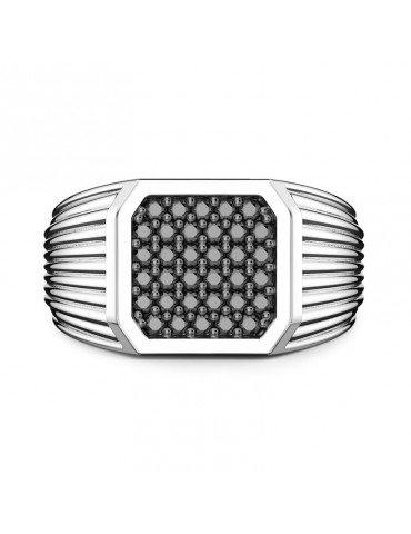 Zancan Ring - Chevalier - 925% Silver - Black Spinels - ESA061 2