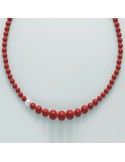 Miluna Necklace - Earth and Sea with Red Coral Agglomerate and Pearl 9.5-10 mm - 0