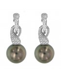 Coscia South Sea Tahiti Pearls Earrings - in White Gold with Diamonds - 0