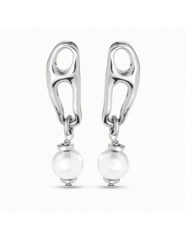 Uno de 50 Earrings - Joyful - Silver - Mesh - Pearl-PEN0918BPLMTL0U