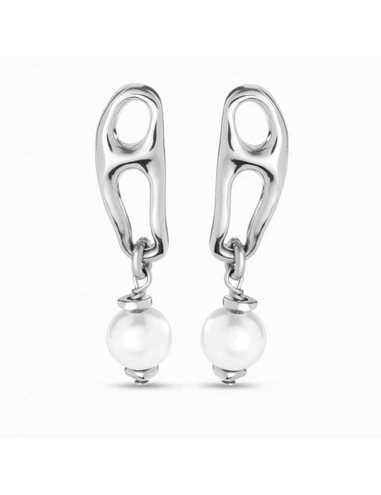 Uno de 50 Earrings - Joyful - Silver - Mesh - Pearl-PEN0918BPLMTL0U