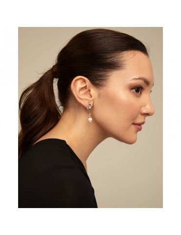 Uno de 50 Earrings - Joyful - Silver - Mesh - Pearl-PEN0918BPLMTL0U 2