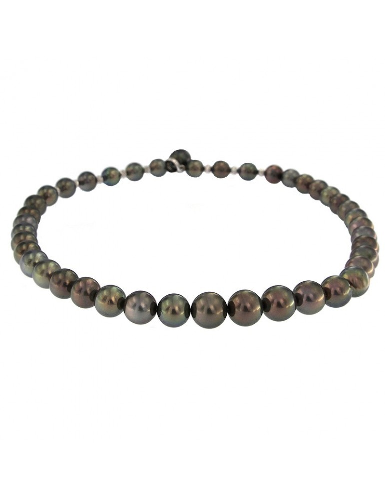 Collana Coscia - Perle Tahiti 9 - 12 mm - Diamanti 3,20 Ct - P865