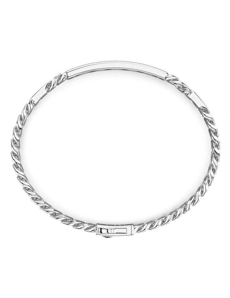 Bracciale Zancan - Catena Groumette - Silver - Pietre Nere - ESB285N