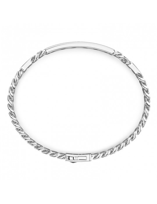 Bracciale Zancan - Catena Groumette - Silver - Pietre Nere - ESB285N