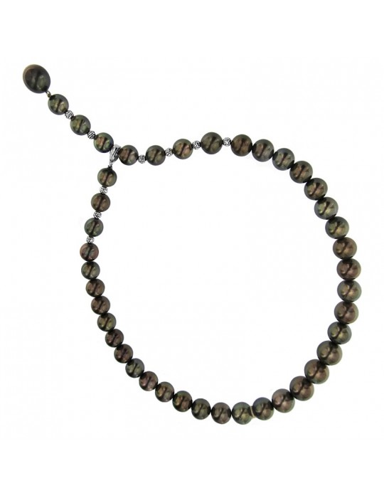 Collana Coscia - Perle Tahiti 9 - 12 mm - Diamanti 3,20 Ct - P865