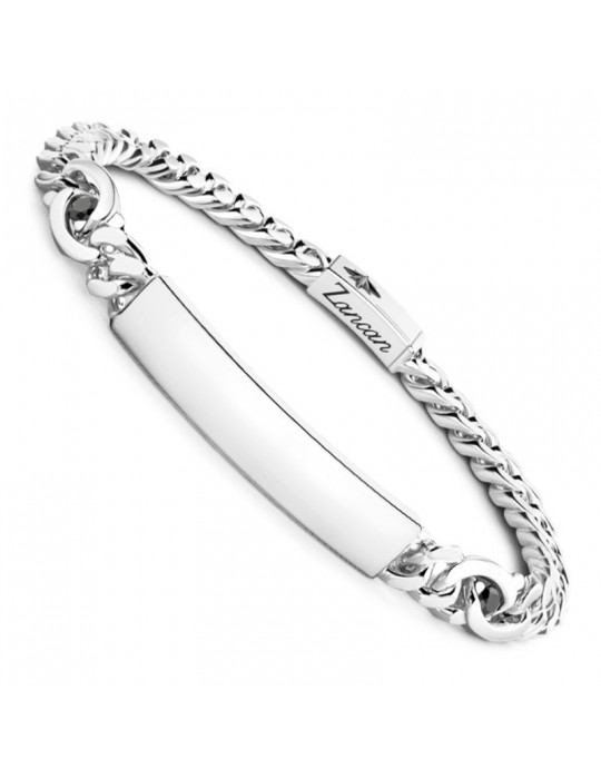 Bracciale Zancan - Catena Groumette - Silver - Pietre Nere - ESB285N
