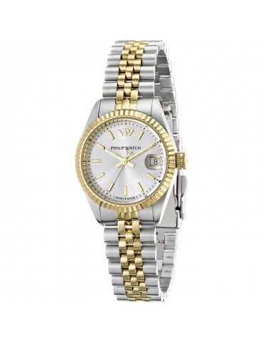 Philip Watch Women's Watch - Caribe Time and Date 31mm Silver Gold - 0